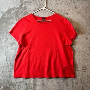 Eileen Fisher Orange Cotton Boxy Fit Shirt‎ Size 3X